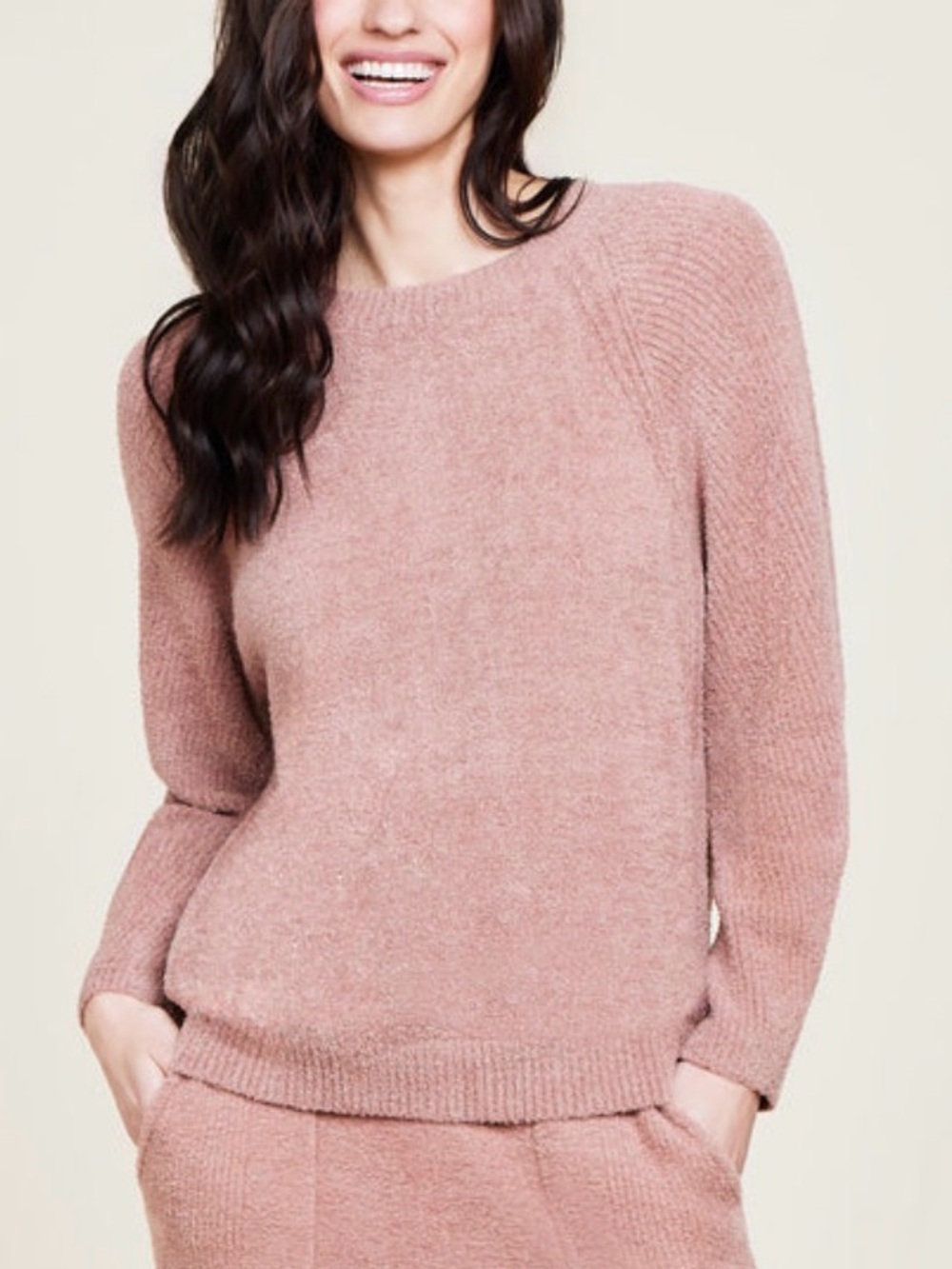 Barefoot Dreams ~ Cozy Chic Lite Rib Blocked Pullover ~ Small ~ Terra ~ NWT